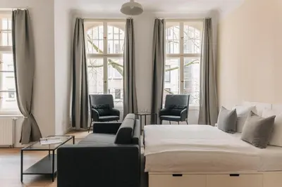 Ein Bett oder Betten in einem Zimmer der Unterkunft Frankfurter Allee Apartments by Sabine