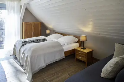 Ein Bett oder Betten in einem Zimmer der Unterkunft Alte Scheune