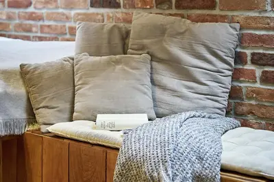 Ein Sitzbereich in der Unterkunft Lindenhaus