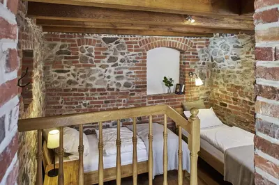 Ein Bett oder Betten in einem Zimmer der Unterkunft Lindenhaus