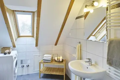 Ein Badezimmer in der Unterkunft Holunderhaus