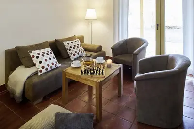 Ein Sitzbereich in der Unterkunft Holunderhaus