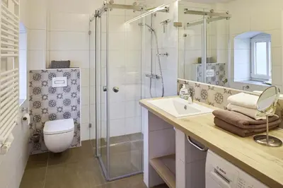 Ein Badezimmer in der Unterkunft Hexenhaus