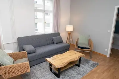 Ein Sitzbereich in der Unterkunft Great Central City Apartments Mitte Museumsinsel