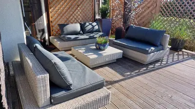 Ein Sitzbereich in der Unterkunft Chill Haus mit Sauna und Kamin