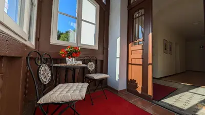 Ein Sitzbereich in der Unterkunft Villa Regina Bad Freienwalde