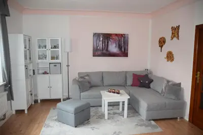 Ein Sitzbereich in der Unterkunft Maaß'ens Ferienhaus