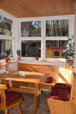 Ein Sitzbereich in der Unterkunft Maaß'ens Ferienhaus