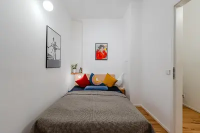 Ein Bett oder Betten in einem Zimmer der Unterkunft Architecture Apartment in Kreuzberg