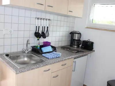 Küche/Küchenzeile in der Unterkunft Bungalow Oberspreewald 5