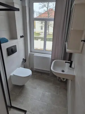 Ein Badezimmer in der Unterkunft Gästehaus Eiche