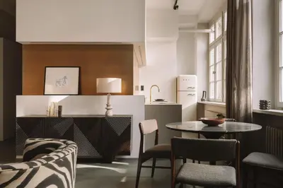 Ein Sitzbereich in der Unterkunft Stadtflucht Homes