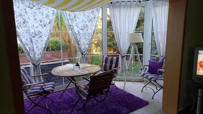Ein Balkon oder eine Terrasse in der Unterkunft Ferienhaus Rose & Lavendel