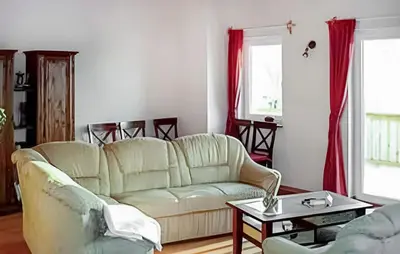 Ein Sitzbereich in der Unterkunft Wohnung Templin Ot Dargersdorf