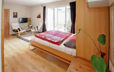 Ein Bett oder Betten in einem Zimmer der Unterkunft Wohnung Templin Ot Dargersdorf