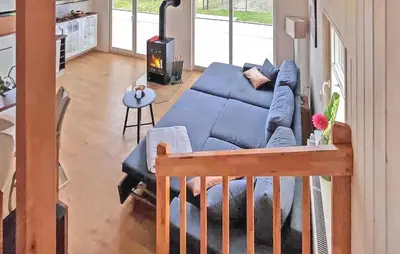 Ein Sitzbereich in der Unterkunft Ferienhaus Wandlitz