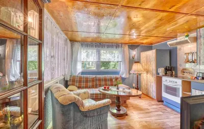 Ein Sitzbereich in der Unterkunft Ferienhaus Fürstenberghavel