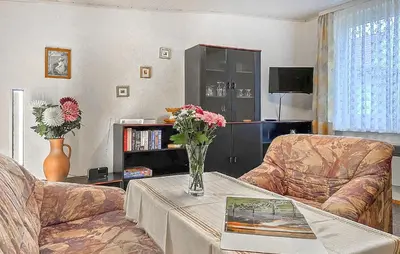 Ein Sitzbereich in der Unterkunft Ferienhaus Schorfheide