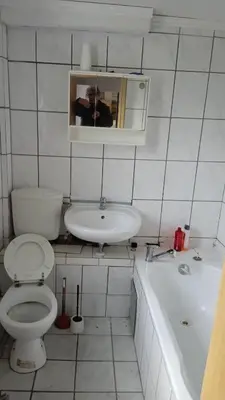 Ein Badezimmer in der Unterkunft Dreiseithof bei Luckenwalde