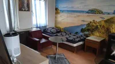 Ein Sitzbereich in der Unterkunft Dreiseithof bei Luckenwalde