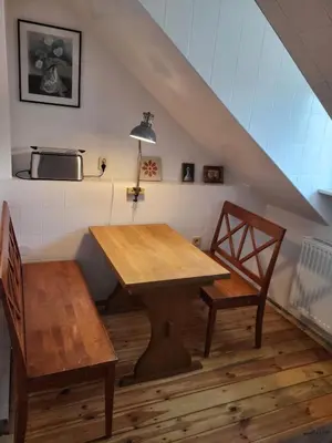 Ein Sitzbereich in der Unterkunft Alte Schule Brodowin