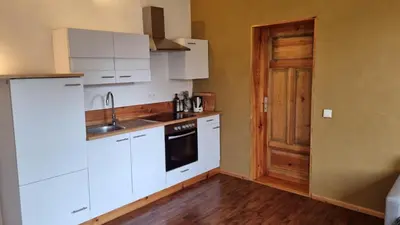 Küche/Küchenzeile in der Unterkunft Wohnung in der Waldstadt