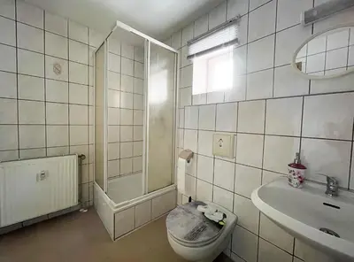 Ein Badezimmer in der Unterkunft Gemütliche Wohnung Landlust in See-Nähe