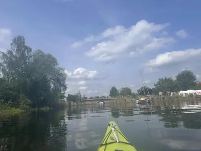 Blick auf einen Fluss in der Nähe der Ferienwohnung