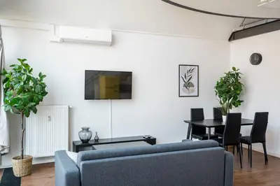 Ein Sitzbereich in der Unterkunft Fantastic Loft with Balcony