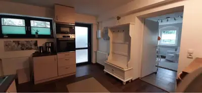 Küche/Küchenzeile in der Unterkunft Ferienwohnung An der Fangschleuse