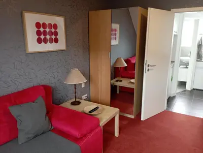 Ein Sitzbereich in der Unterkunft Apartments Mohrini