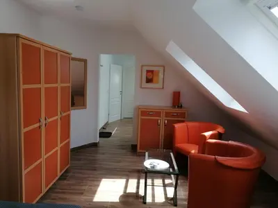 Ein Sitzbereich in der Unterkunft Apartments Mohrini