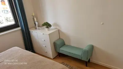 Ein Bett oder Betten in einem Zimmer der Unterkunft LUXI luxuriöses Appartement mit Terrasse und Garten mitten in Berlin