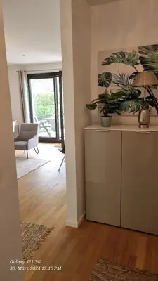Ein Sitzbereich in der Unterkunft LUXI luxuriöses Appartement mit Terrasse und Garten mitten in Berlin