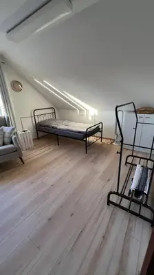 Ein Bett oder Betten in einem Zimmer der Unterkunft Ferienhaus mit Seeblick