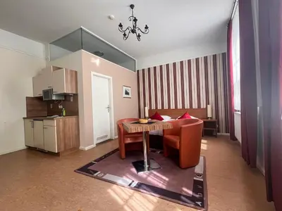 Küche/Küchenzeile in der Unterkunft Apartmenthaus Gutenberg 78