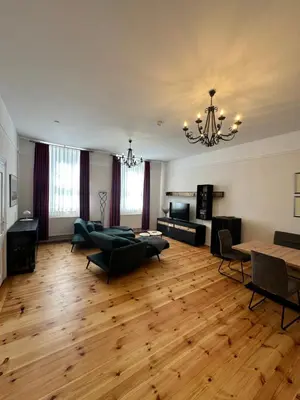 Ein Sitzbereich in der Unterkunft Apartmenthaus Gutenberg 78