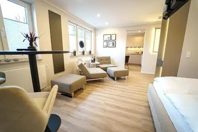 Ein Sitzbereich in der Unterkunft Apartment Seestraße Bad Saarow