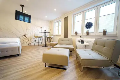 Ein Sitzbereich in der Unterkunft Apartment Seestraße Bad Saarow