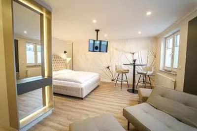 Ein Bett oder Betten in einem Zimmer der Unterkunft Apartment Seestraße Bad Saarow