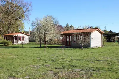 Ein Garten an der Unterkunft Ferienhütte Barsdorf