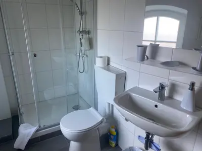 Ein Badezimmer in der Unterkunft Ferienwohnungen Sieversdorf