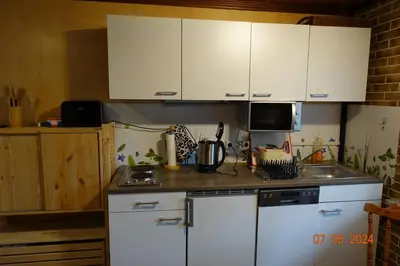 Küche/Küchenzeile in der Unterkunft Spreehaus