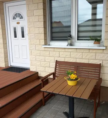 Ein Balkon oder eine Terrasse in der Unterkunft Gästezimmer Melz