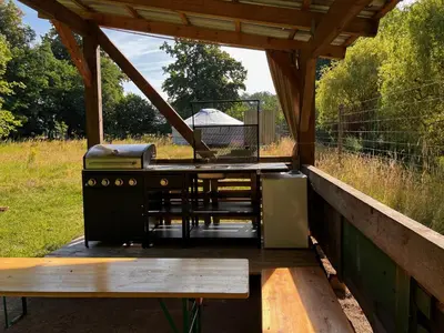 Grundriss der Unterkunft Baumzelt auf Bio-Bauernhof im Natur- und Sternenpark