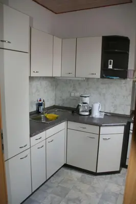 Küche/Küchenzeile in der Unterkunft Ferienwohnung zum Holzwurm
