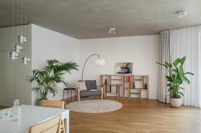 Ein Sitzbereich in der Unterkunft Wilmina Apartments & Lofts