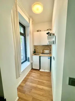 Küche/Küchenzeile in der Unterkunft RED STONE Apartments Central Berlin