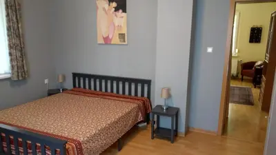 Ein Bett oder Betten in einem Zimmer der Unterkunft Ferienwohnung Luise, gemütlich, freundlich und ganz nah an Berlin