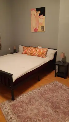 Ein Bett oder Betten in einem Zimmer der Unterkunft Ferienwohnung Luise, gemütlich, freundlich und ganz nah an Berlin